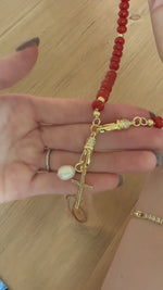 Katherine Cross Gemstone Necklace