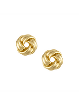 Kinsey Designs' Mini Monkey's Fist Knot Post Earrings, shown on a white background, are elegant mini studs that add a subtle twist to any look.