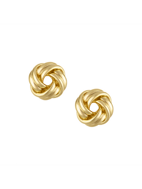 Kinsey Designs' Mini Monkey's Fist Knot Post Earrings, shown on a white background, are elegant mini studs that add a subtle twist to any look.