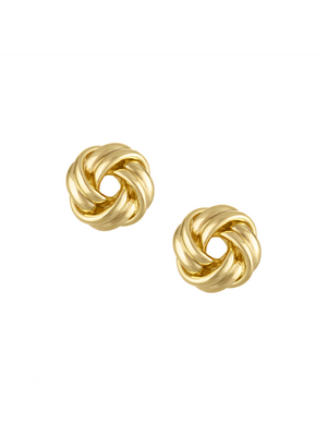 Kinsey Designs' Mini Monkey's Fist Knot Post Earrings, shown on a white background, are elegant mini studs that add a subtle twist to any look.