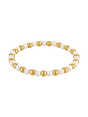 The Kinsey Designs Pearl and Gold Bead Alternating Stretch Bracelet features 4mm pearls and gold beads in an alternating pattern on a white background.